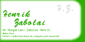 henrik zabolai business card